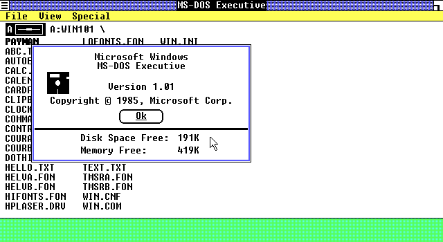 Windows 1.01 (1985) First Release Free Download Floppy Disc Image Files ...